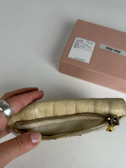 Vintage Miu Miu Leather Wallet White