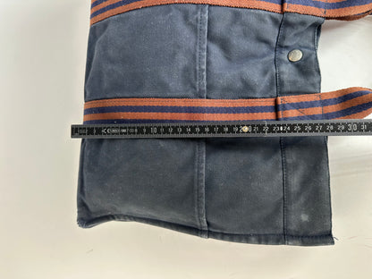 Vintage Hermès Fourre Tout MM Canvas Tote Bag Navy Orange