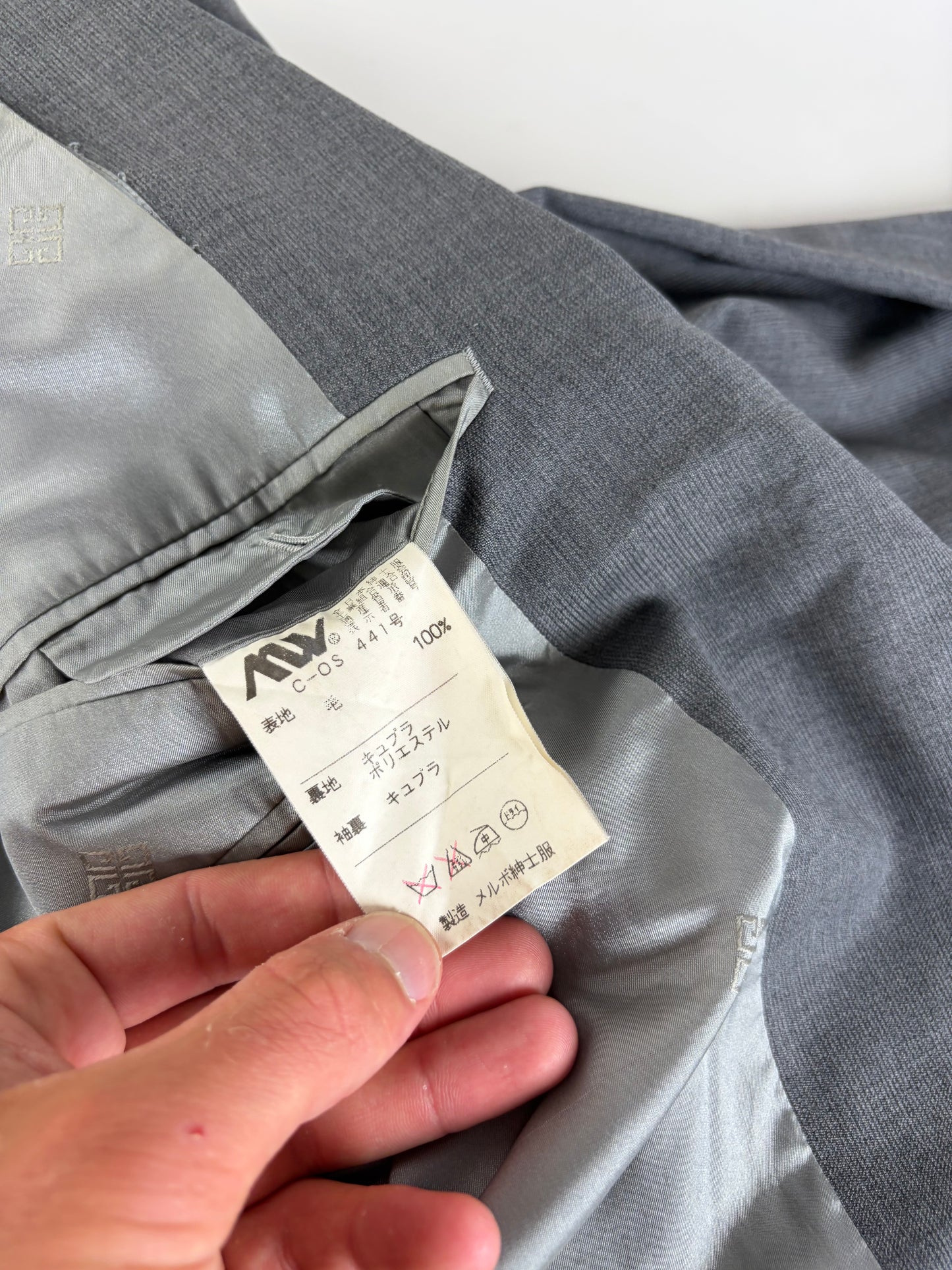 Vintage Givenchy Men's Wool Suit Gray Black Buttons L