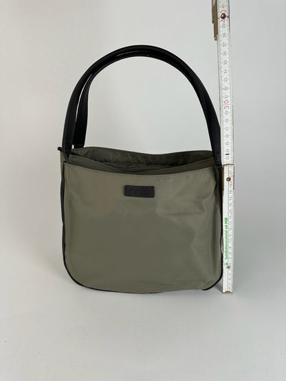 Sac vintage Yohji Yamamoto en cuir polyester gris noir