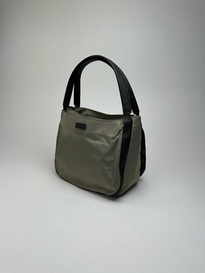 Sac vintage Yohji Yamamoto en cuir polyester gris noir