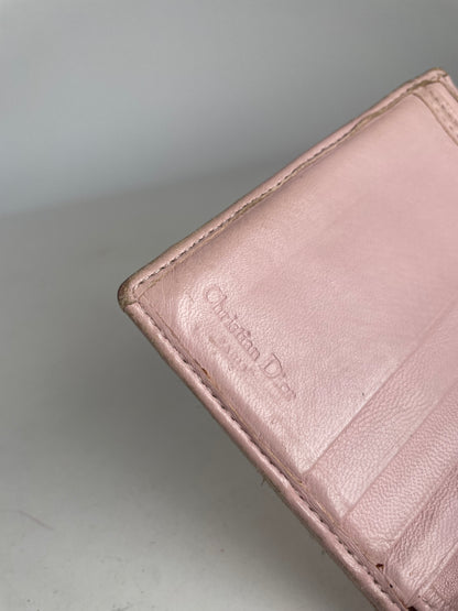 Vintage Dior Oblique Leather Wallet Beige Pink
