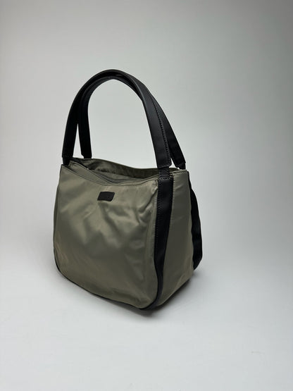 Sac vintage Yohji Yamamoto en cuir polyester gris noir