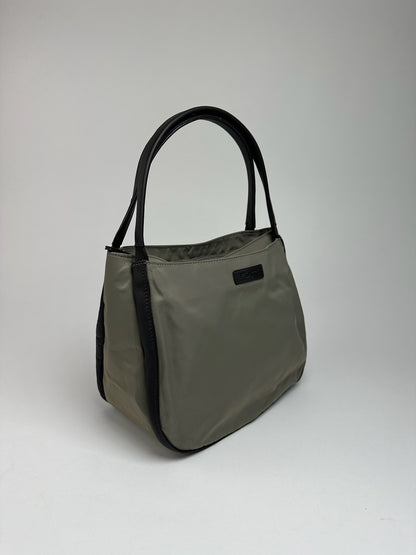 Sac vintage Yohji Yamamoto en cuir polyester gris noir