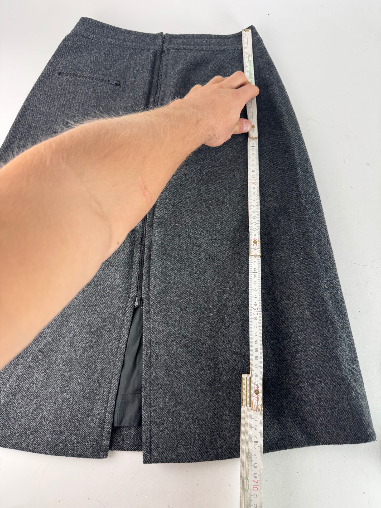 Vintage Dior Wool Skirt Anthracite M