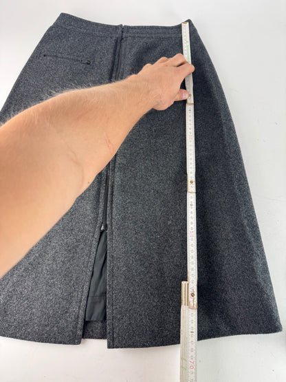 Vintage Dior Wool Skirt Anthracite M