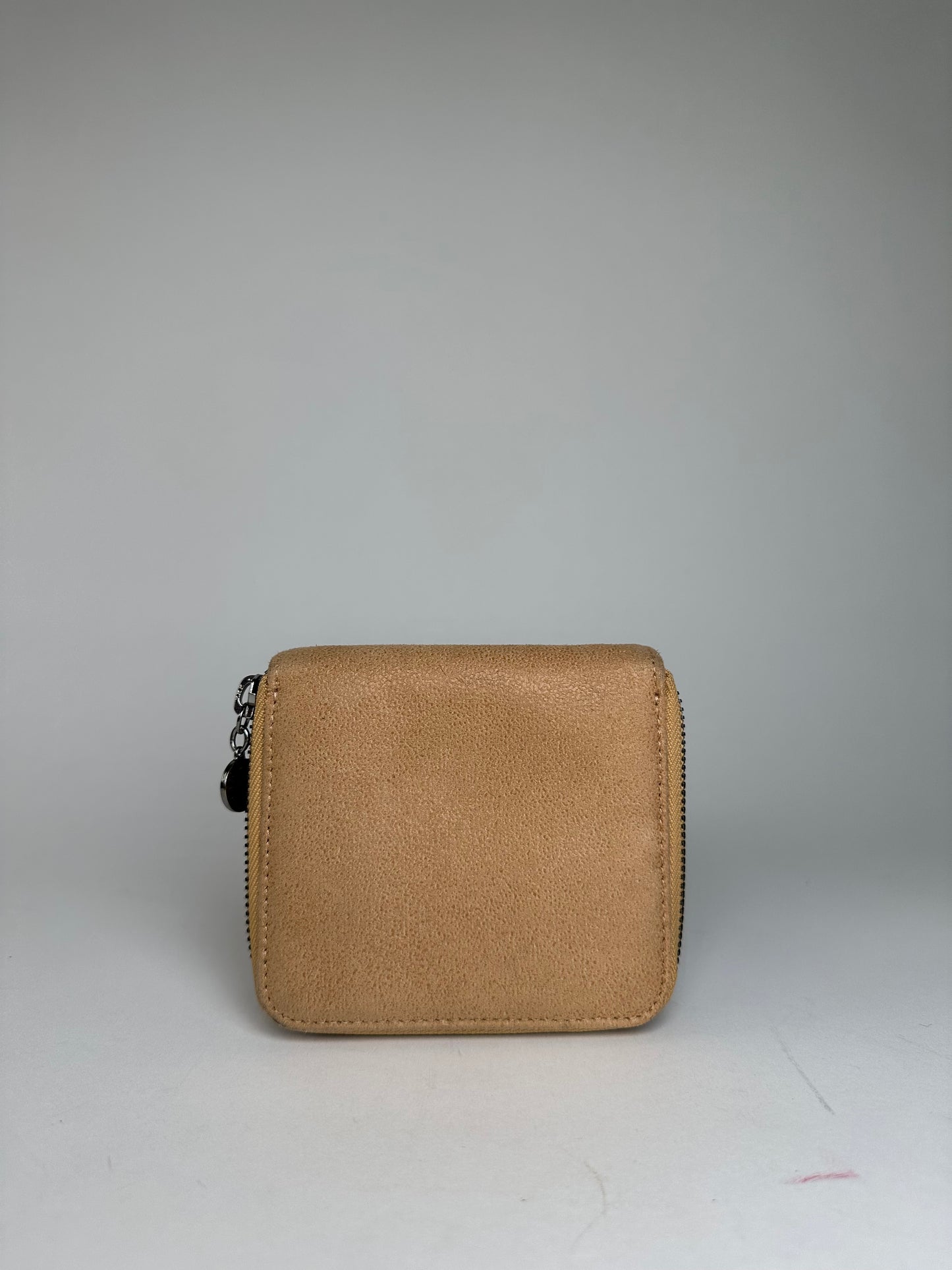 Vintage Stella McCartney Falabella Vegan Leather Compact Zip Wallet Camel