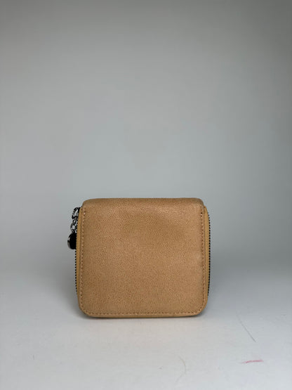Vintage Stella McCartney Falabella Vegan Leather Compact Zip Wallet Camel