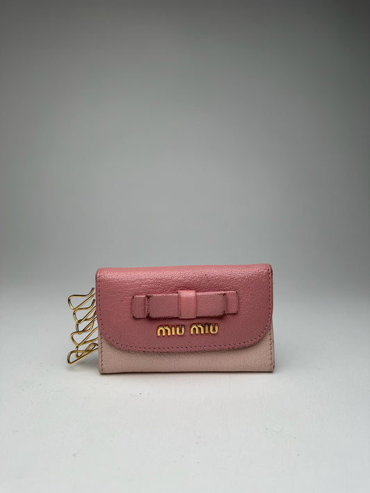 Vintage miu Miu Leather Key Holder Pink