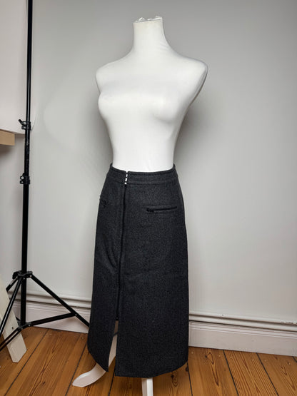 Vintage Dior Wool Skirt Anthracite M
