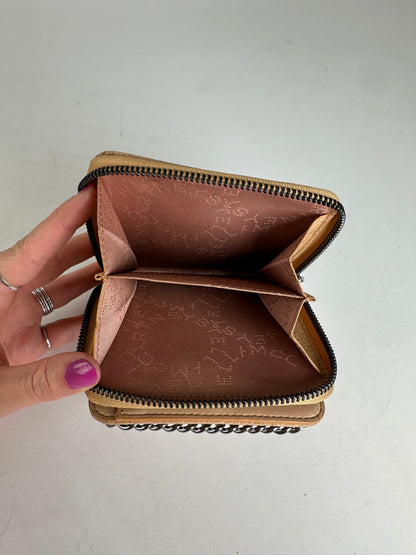 Vintage Stella McCartney Falabella Vegan Leather Compact Zip Wallet Camel