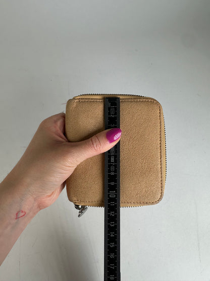 Vintage Stella McCartney Falabella Vegan Leather Compact Zip Wallet Camel