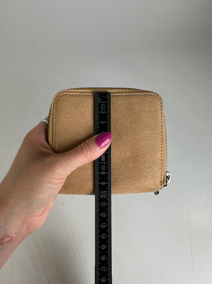 Vintage Stella McCartney Falabella Vegan Leather Compact Zip Wallet Camel