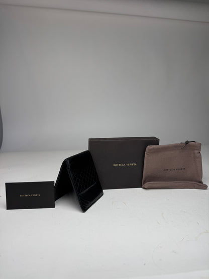 Vintage Bottega Veneta Flapable Leather Wallet Black