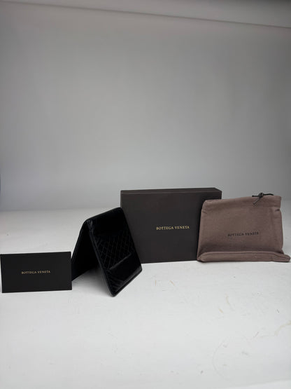 Vintage Bottega Veneta Flapable Leather Wallet Black