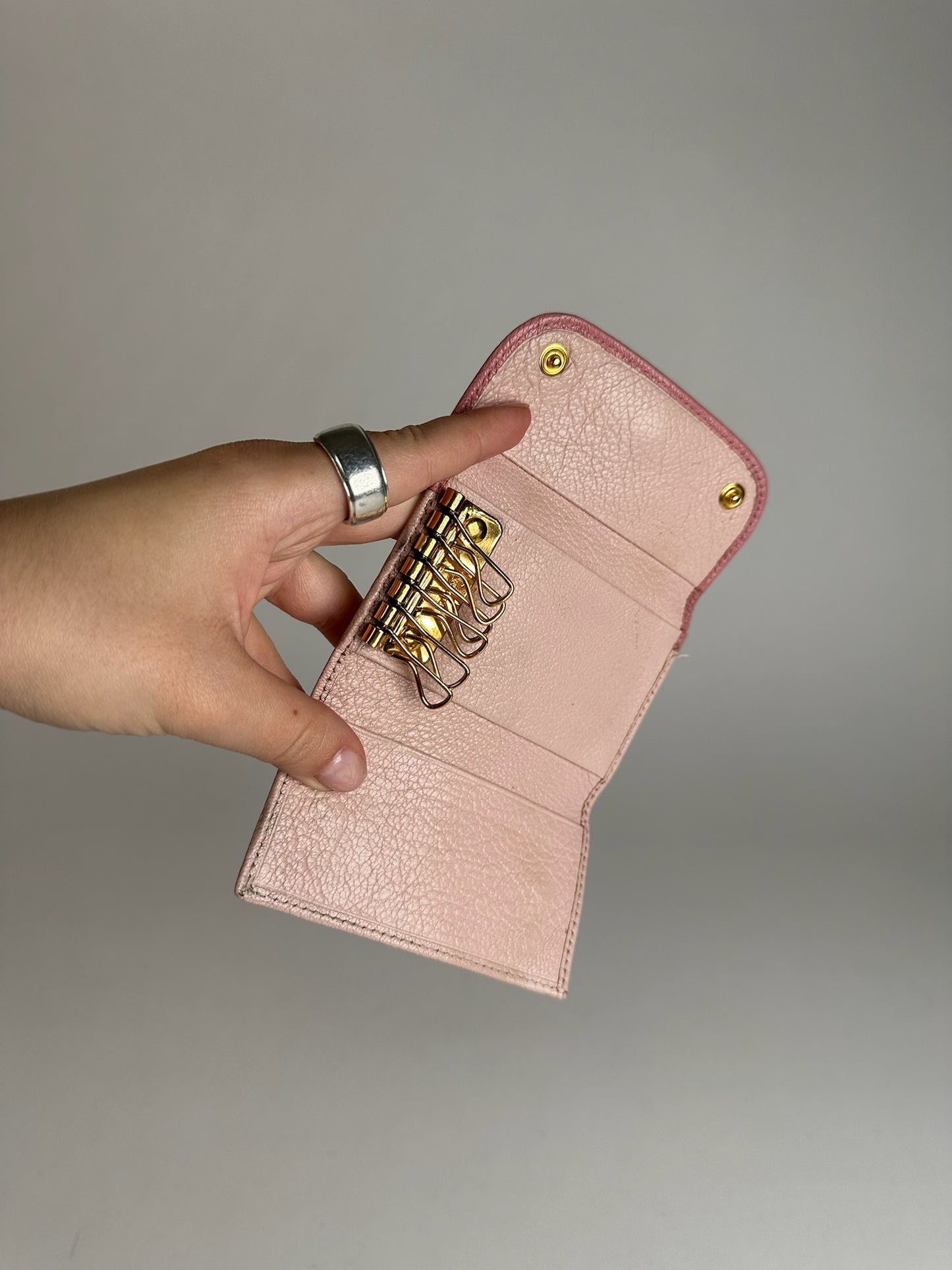 Vintage miu Miu Leather Key Holder Pink