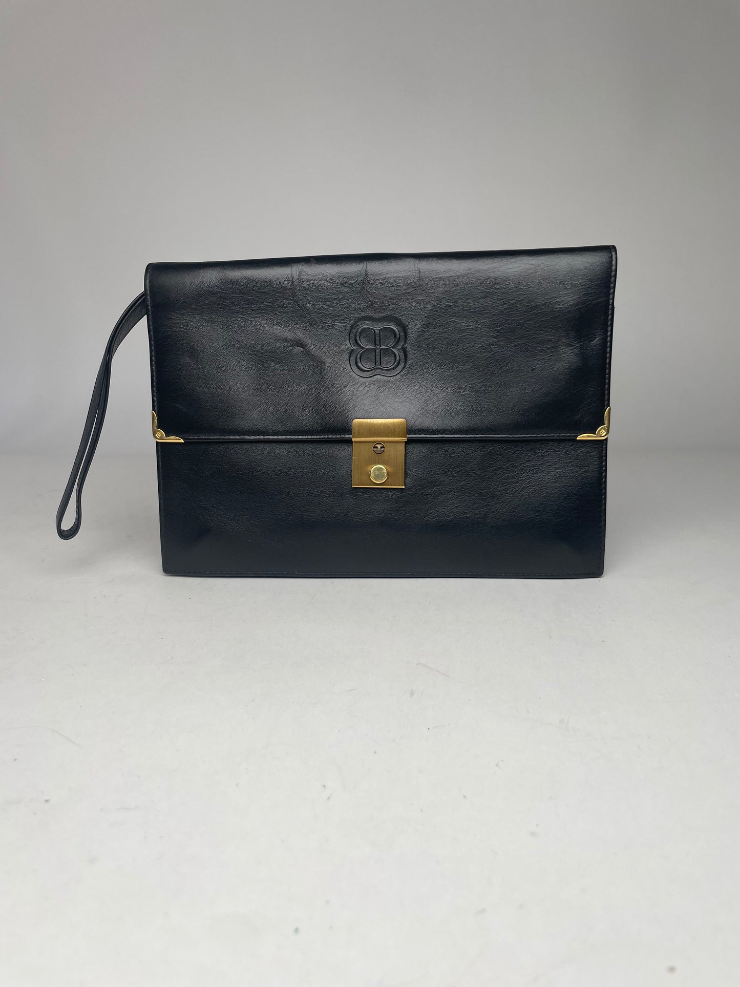 Vintage Balenciaga Leather Clutch Black