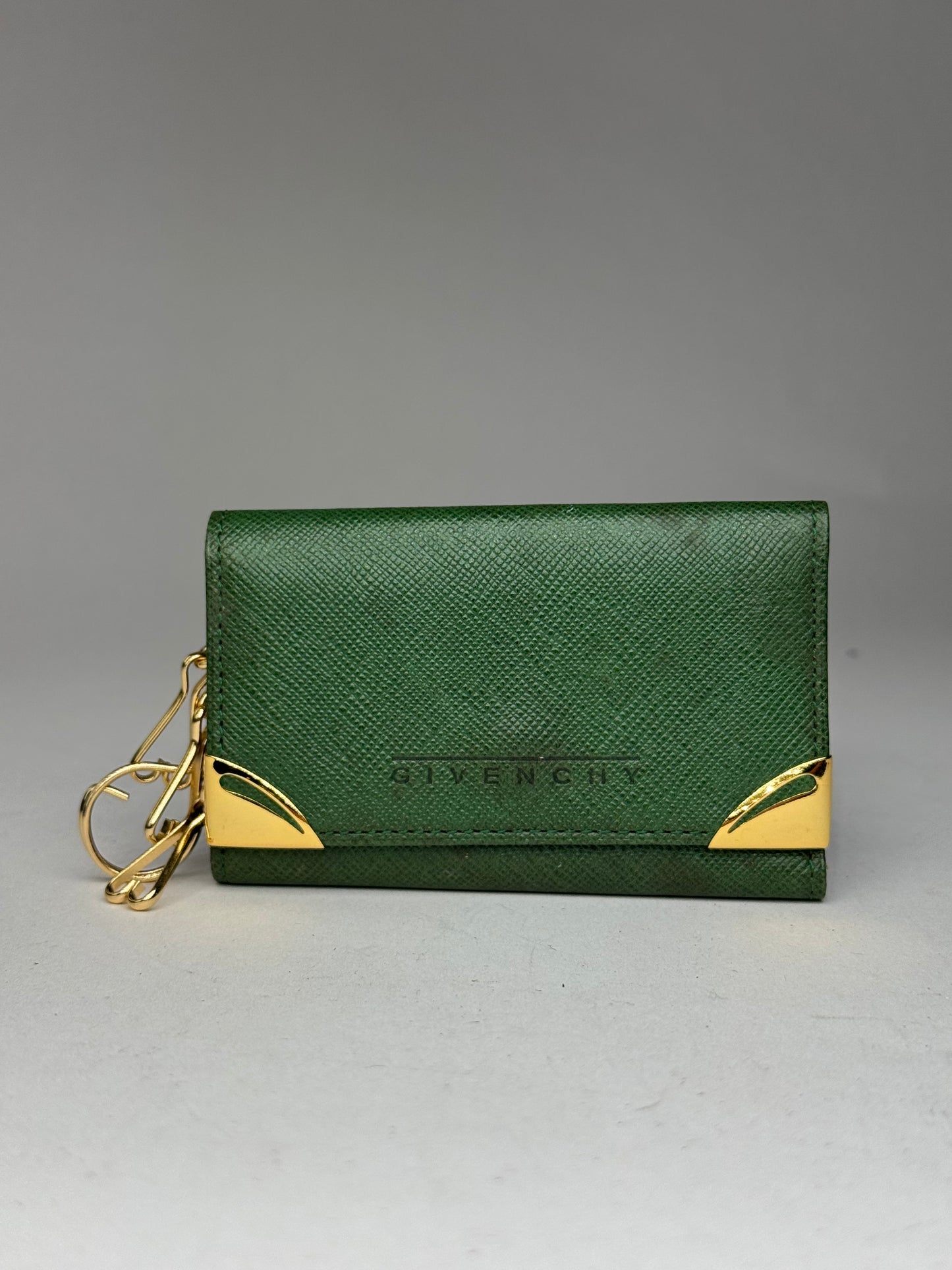 Vintage Givenchy Leather key holder green