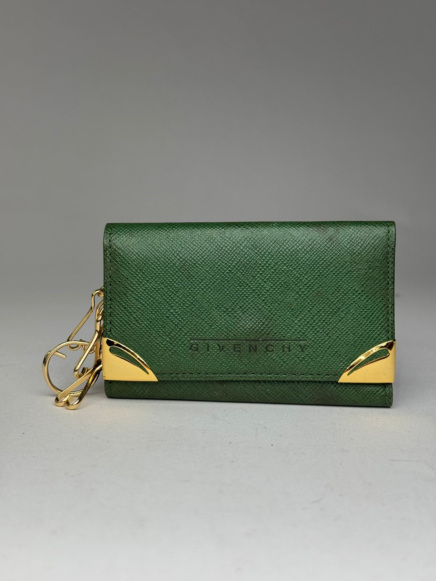 Vintage Givenchy Leather key holder green