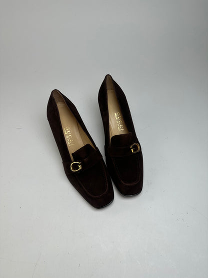 Vintage Gucci Suede Pumps Brown EU36,5