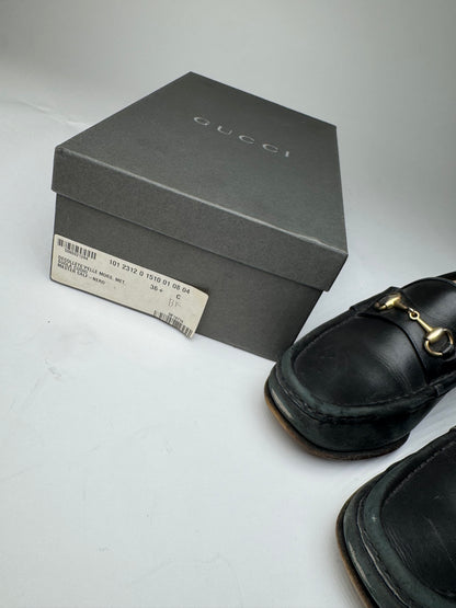 Vintage Gucci Horsebit Leather Loafer Black EU36C