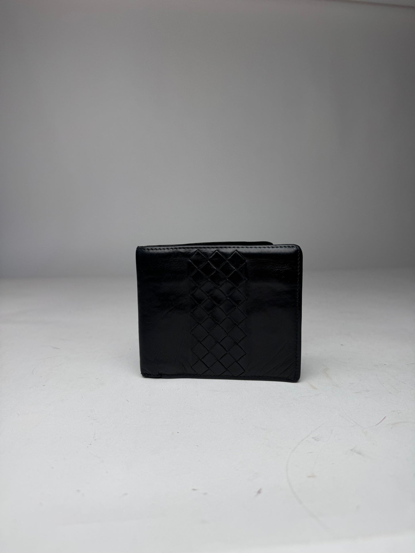 Vintage Bottega Veneta Flapable Leather Wallet Black