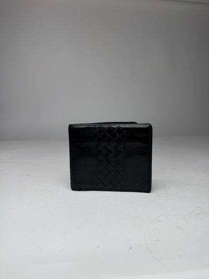 Vintage Bottega Veneta Flapable Leather Wallet Black