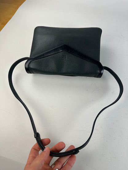 Vintage Givenchy Leather Shoulder Bag Black Forest Green