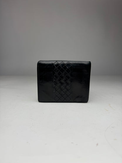 Vintage Bottega Veneta Flapable Leather Wallet Black