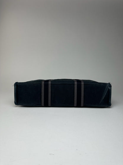 Vintage Hermes Cotton Shopper Bag Black