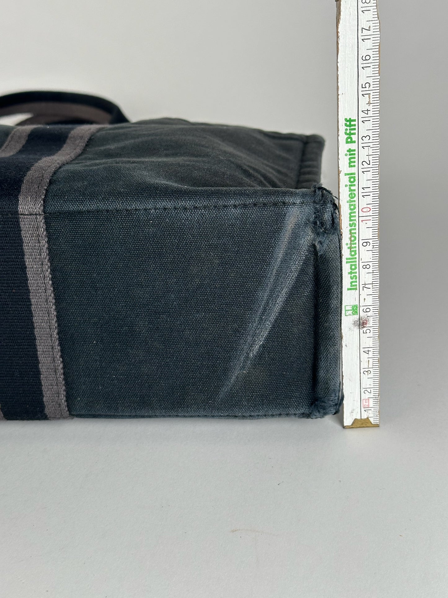 Vintage Hermes Cotton Shopper Bag Black