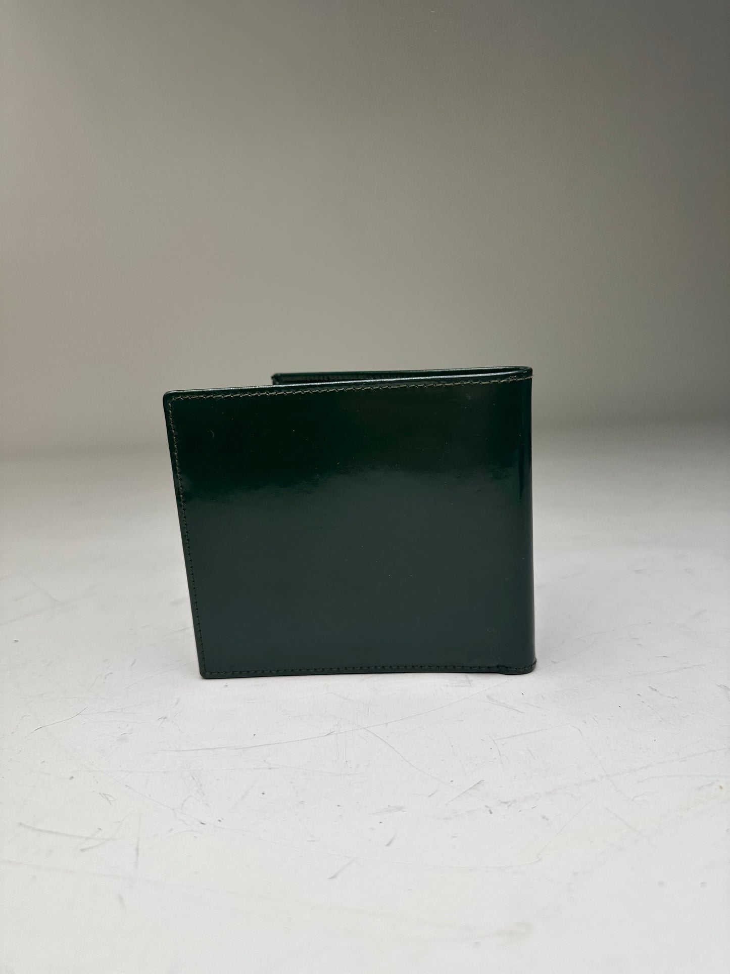 Vintage Gucci Leather Wallet Dark Green Silver