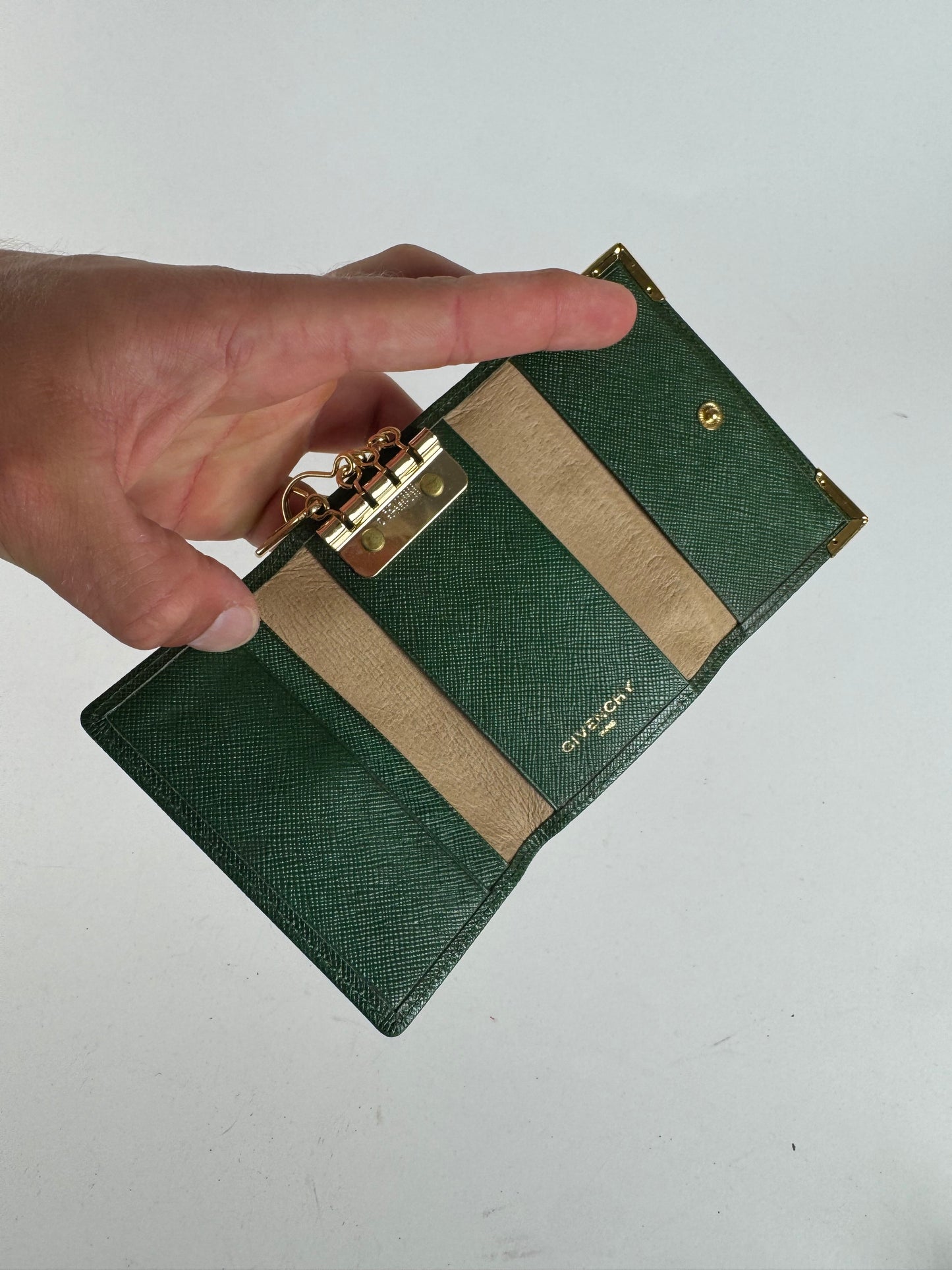 Vintage Givenchy Leather key holder green