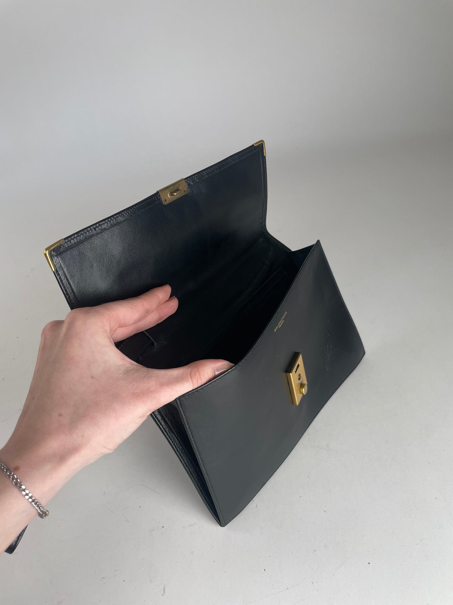 Vintage Balenciaga Leather Clutch Black