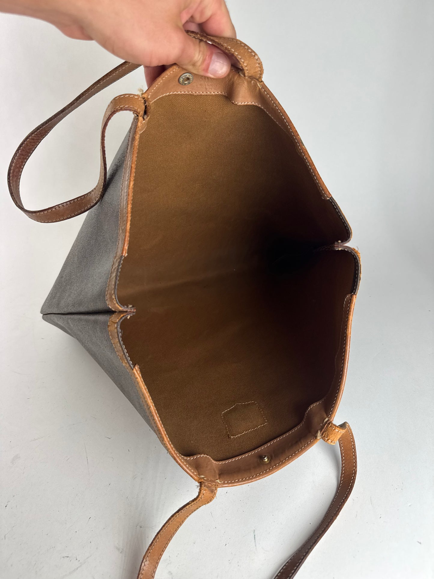 Vintage Celine Paris Leather monogram Big bag brown