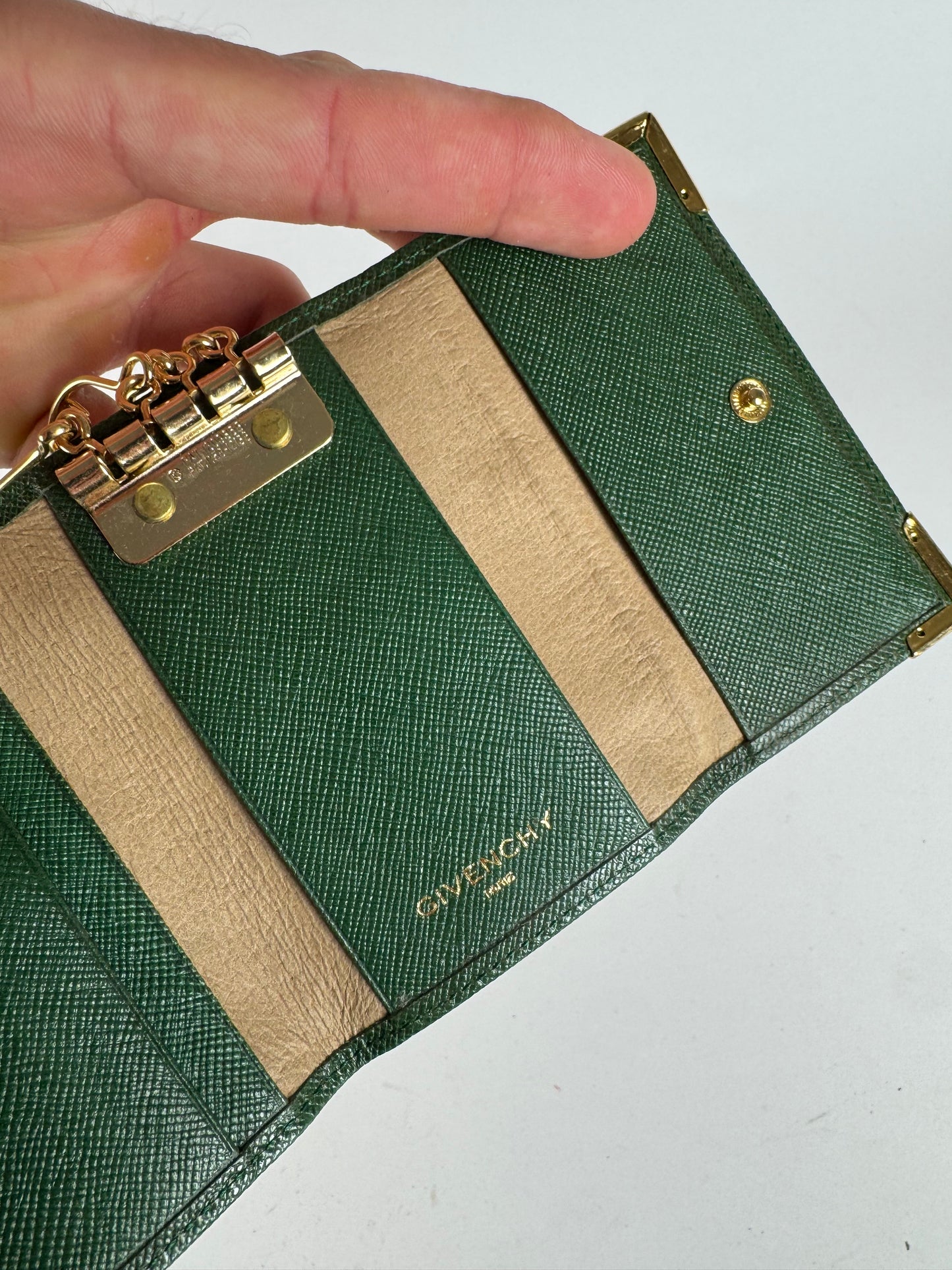 Vintage Givenchy Leather key holder green