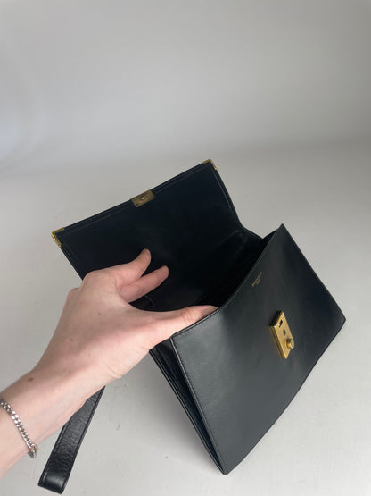 Vintage Balenciaga Leather Clutch Black