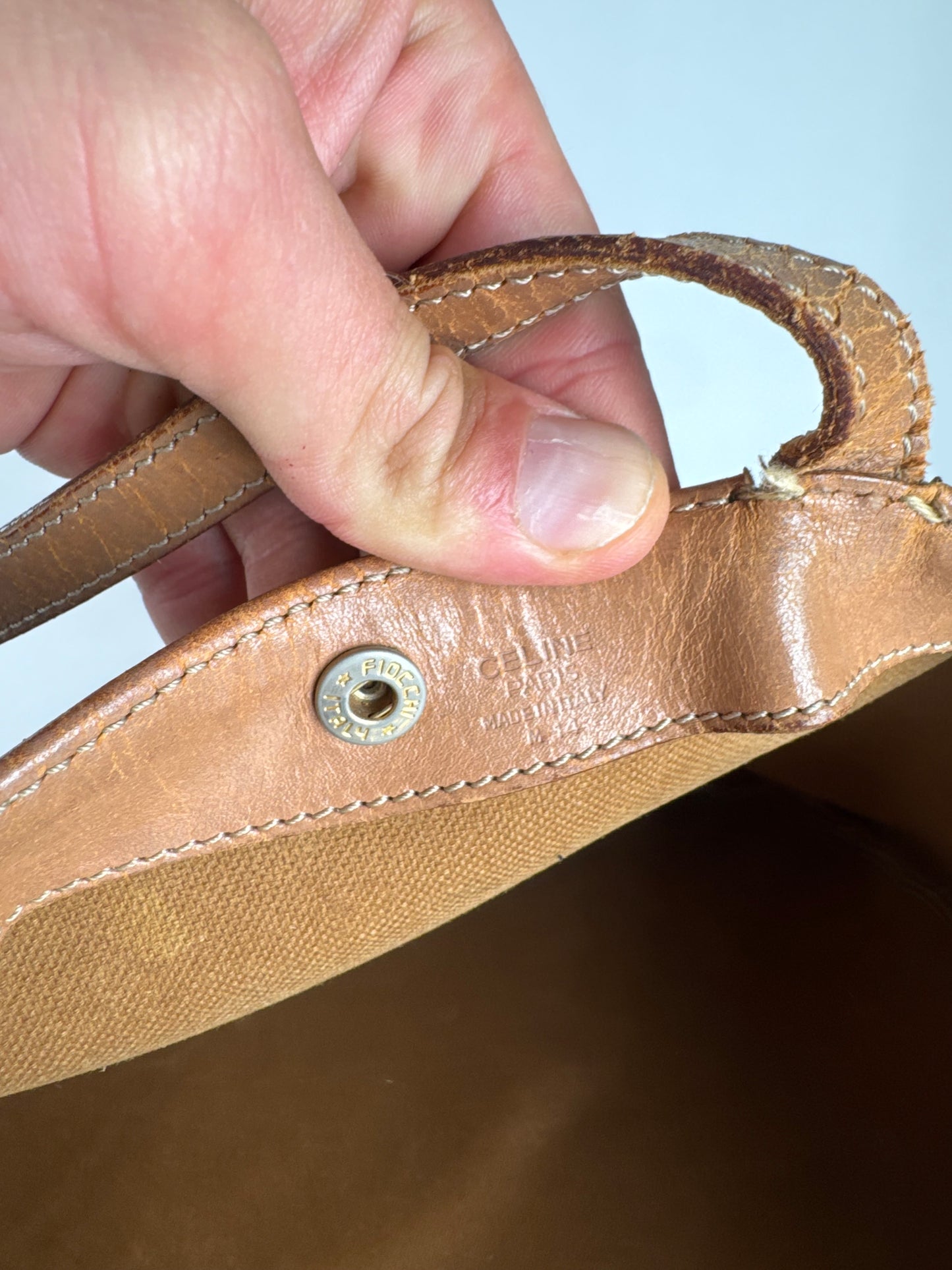 Vintage Celine Paris Leather monogram Big bag brown