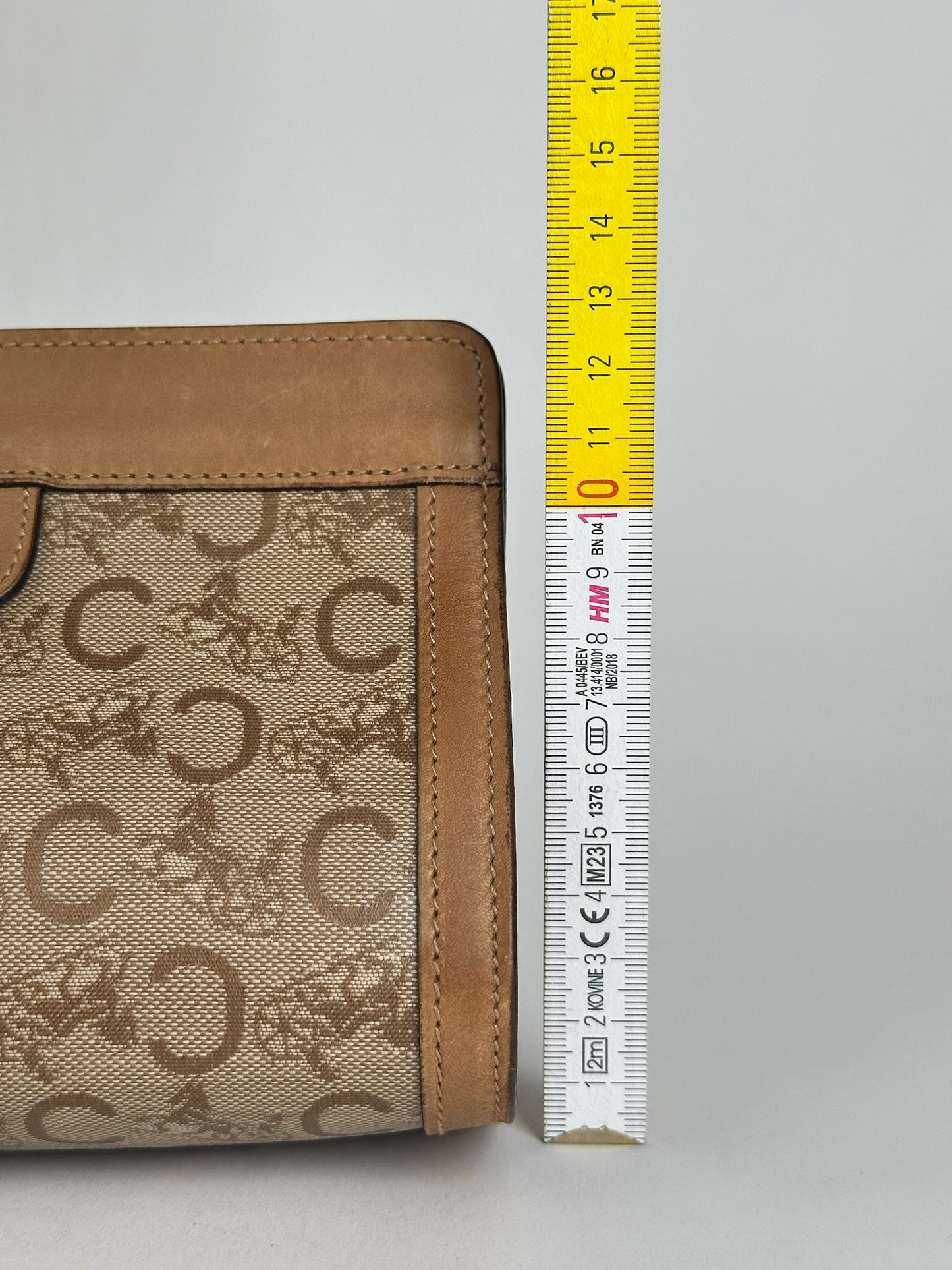 Vintage Celine Paris Triomphe clutch beige brown