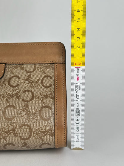 Vintage Celine Paris Triomphe clutch beige brown