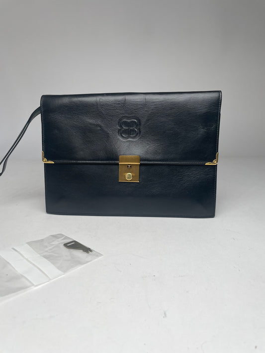 Vintage Balenciaga Leather Clutch Black