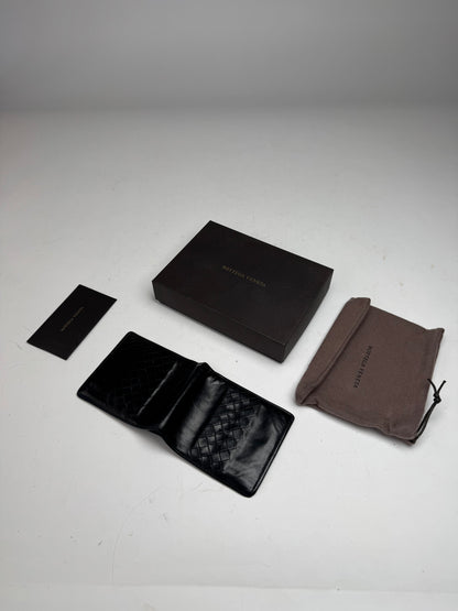 Vintage Bottega Veneta Flapable Leather Wallet Black