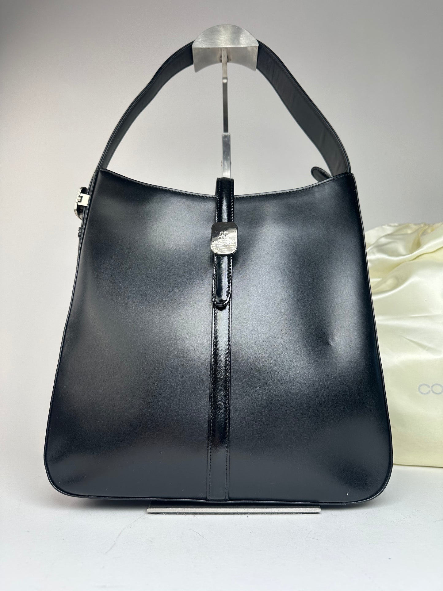 Vintage Courreges Leather Handbag Black