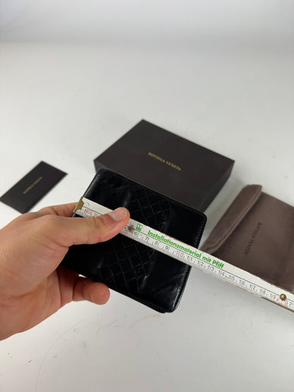 Vintage Bottega Veneta Flapable Leather Wallet Black