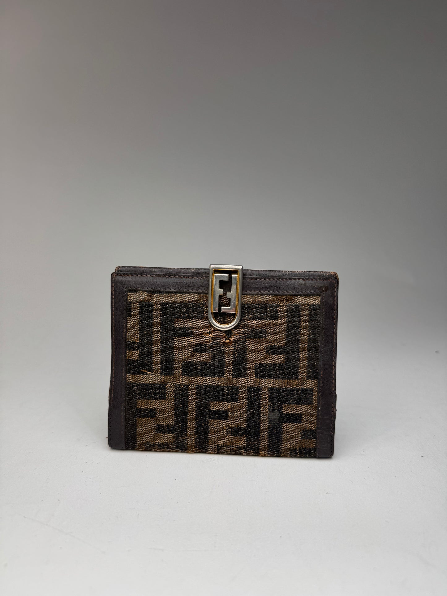 Vintage Fendi FF monogram wallet brown