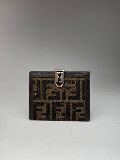 Vintage Fendi FF monogram wallet brown