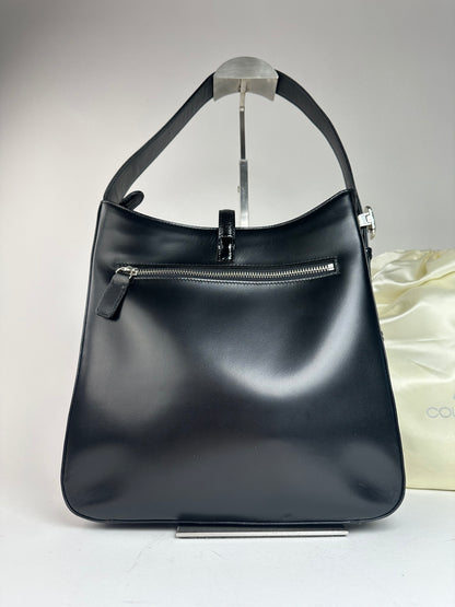 Vintage Courreges Leather Handbag Black