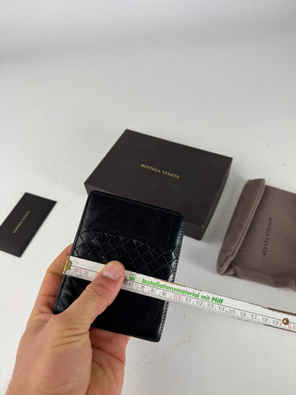 Vintage Bottega Veneta Flapable Leather Wallet Black