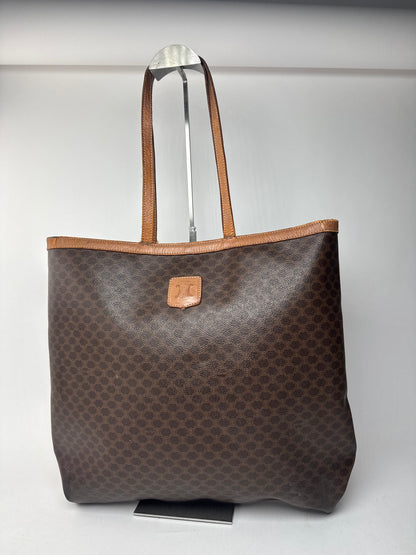 Vintage Celine Paris Leather monogram Big bag brown