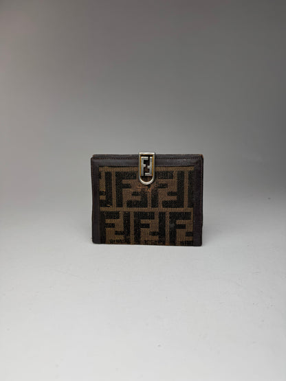 Vintage Fendi FF monogram wallet brown